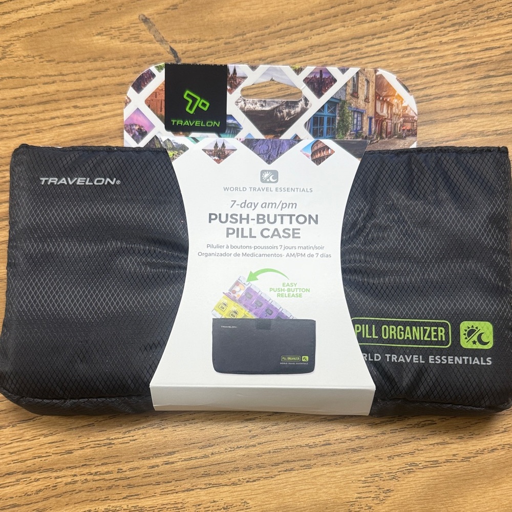Travelon Black Push-Button Pill Case